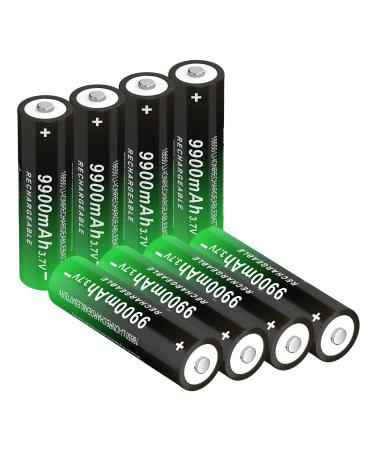 Button Top 3.7V 18650 Rechargeable Battery 9900mAh High Capacity 3.7 Volt Rechargeable Battery 18650 for Headlamp Flashlight 240729 (Button Top 8 Pack) 8 Pack Button Top
