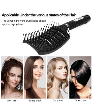 Professional Vented Hair Brush - Fast Drying & Detangling Barber Tool (Black) - Buy Online on GoSupps.com