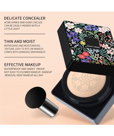Mushroom Head Foundation Air Cushion Concealer - Moisturizing Mushroom Head BB Cream Cushion Moisturizing Air Cushion Long-Lasting Foundation Coverage Cream Concealer - Buy Online on GoSupps.com