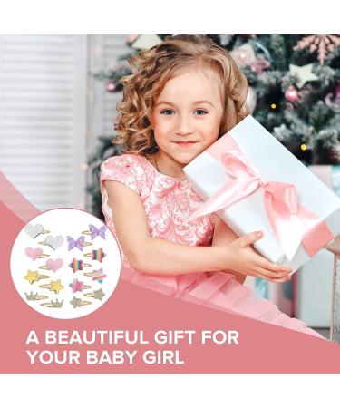 Lusofie 16Pcs Cute Snap Hair Clips for Girls - Sparkly Metal Clips in Star, Crown, Heart, and Butterfly Shapes - Sequins Hair Barrettes for Girls - Buy Online on GoSupps.com