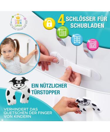 Deasana Edge Protection for Babies - Ivory White Rubber Bumper Roll (6.3m) 12 Corner Protectors 4 Drawer Closures & 1 Door Stop - Safe & Certified - Buy Online on GoSupps.com