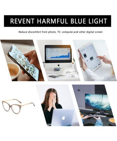 Shop Ljczka Vintage Blue Light Filter Cat Eye Glasses for Women - Stylish Brown Leopard & Metal Frames 0.0 Prescription Available Enhance Your Eye Comfort! - Buy Online on GoSupps.com