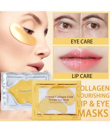 30 Pairs Lip & Eye Masks - 24K Collagen Crystal Under Eye Patches for Dark Circles Puffiness & Fine Lines - Moisturizing Skincare for Women & Men - Buy Online on GoSupps.com