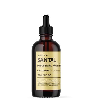 sesneslabs Santal Diffuser Oil, Niche Scent, Luxury Amber Coco Vanilla Cedar Sandalwood Musk Essential Oils Blend for Ultrasonic Diffuser Scent Projects(4 oz/118 ml) 4 Fl Oz (Pack of 1)