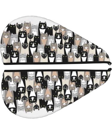 Hair Towel Wrap - Quick Drying Hair Turban with Button | Colors Cats - Lightweight & Absorbent - Buy Online on GoSupps.com