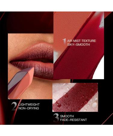 Matte Lip Gloss - Two-tone lipstick matte lip gloss matte makeup multifunctional lip stain two-tone lip gloss non-sticky moisturizing lipstick L - Buy Online on GoSupps.com