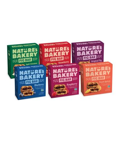 Nature's Bakery Whole Wheat Fig Bars, Variety Pack, Real Fruit, Vegan, Non-GMO, Snack bar, 6 boxes with 6 twin packs (36 twin packs) New Variety Pack 6 Count (Pack of 6)