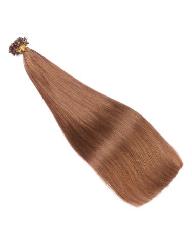Keratin Bonding Hair Extensions #8 Golden Brown 60cm - 50 Strands 1g - 100% Remy U-Tip Extensions by Novon Hair - Buy Online on GoSupps.com