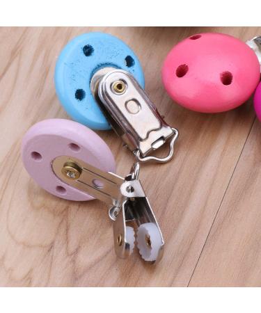 Furu Universal Clip Set - 5 Metal & Wood Pacifier Clips for Infants | Sweet Durable Holder for Baby Soothers - Buy Online on GoSupps.com