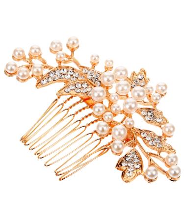 FOYTOKI Hair Comb for Women Hair Side Comb for Women Wedding Hair Accessories for Bride Pearl Hair Side Comb Rhinestone Side Comb Decorative Hair Comb Bride Hair Accessories