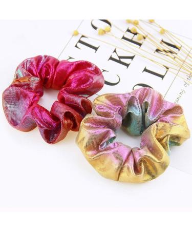 Lurrose 8pcs Glitter Scrunchies - Colorful Ponytail Holders for Women Girls Teens & Kids | Best Hair Accessories - International Shipping Available - Buy Online on GoSupps.com
