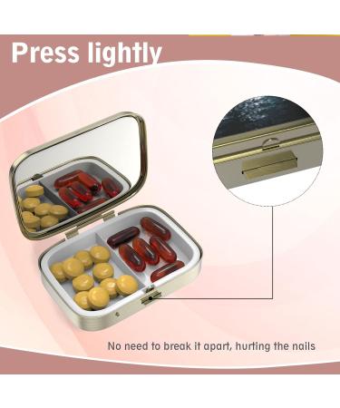 Cute Small Pill Case for Pockets & Purses | Elegant 2-Compartment Travel Medicine Organizer for Pills & Vitamins | Perfect Gift - Buy Online on GoSupps.com