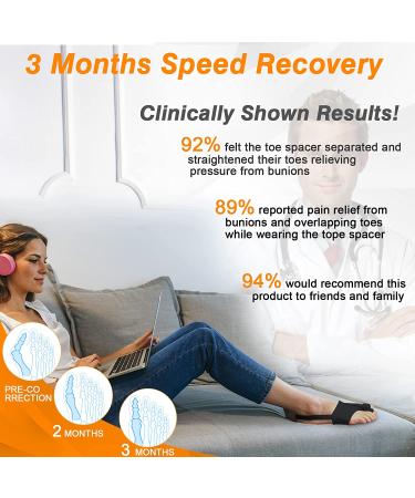 Bunion Corrector for Women & Men - Non-Surgical Bunion Splints with Toe Separators - Effective Hallux Valgus Correction - Day/Night Wear - Black - Buy Online on GoSupps.com