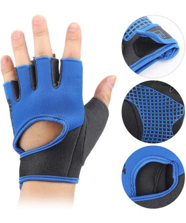 Breathable Blue Cycling Half-Finger Gloves for Men - Wear Resistant | Ideal for Cycling & Mountaineering (Size L) - Buy Online on GoSupps.com