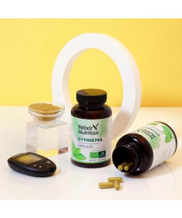 Yelixir Nutrition Gymnema Sylvestre Capsules 90 nos Made with Veg Capsules - Buy Online on GoSupps.com