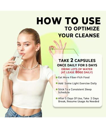 5 Day Colon Cleanse Dietary Fiber & Probiotics Gut Digestive Support Fast Detox for Women & Men with Senna Leaf Fibersol-2 Hawthorn Berry Inulin 1 billion CFU Probiotics 30 Capsules - Buy Online on GoSupps.com