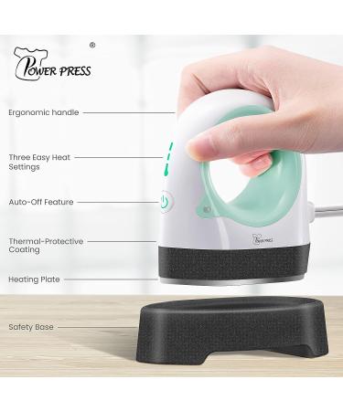 PowerPress Mini Heat Press Machine for T-Shirts, Shoes & Hats - Portable & Easy to Use - Ideal for Small Vinyl Projects - Mint Green - Buy Online on GoSupps.com