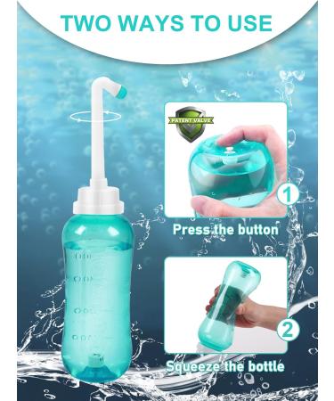 Po Shower 500 ml Shower with Button Pop Shower with Double Nozzle Portable Bidet Peri Bottle Intimate Shower Weekly Bed Woman Bidetlity Toilet Waterproof - Buy Online on GoSupps.com