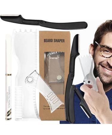AIBYKS Bartformer kit adjustable beard template tool for men transparent styling tools and devices of white chipping pen rotating stencils razors converter