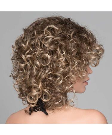 Short Layered Cut Wig for Middle-Aged Women | Light Brown Gradient Fluffy Wavy Style - Perfect for Office Wear - Buy Online on GoSupps.com