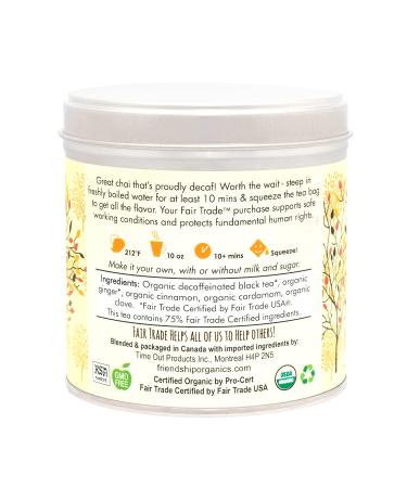 Friendship Organics Decaf Chai Tea Bags - Organic & Fair Trade, 20 Count Pack - Buy Online on GoSupps.com