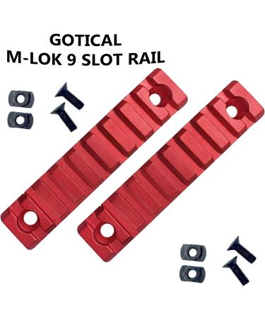 GOTICAL Mlok Rail Pack - 6 Pieces (5, 9, 11 Slots) in Red Color with Screws, Nuts, and Allen Wrenches - Buy Online on GoSupps.com