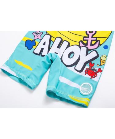 BONVERANO Baby Boys Swimsuit 12-18 Months | Short-Sleeve One Piece Swimwear UPF 50+ Sun Protection | Ahoy Design - Buy Online on GoSupps.com