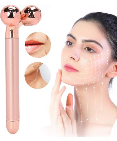 3D Roller Face Massager V Shaped Facial Rollers Face Slimming Tightening Tool Lifting Face Lines Remove Puffiness (Rose Gold) - Buy Online on GoSupps.com