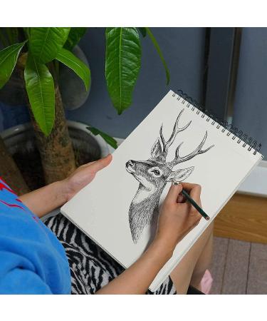 9x12 Top Spiral Bound Sketch Book - 100-Sheet Pack (68lb/100gsm) Acid-Free Art Paper for Drawing, Painting, Writing - Ideal for Kids, Adults, Beginners, Artists - Buy Online on GoSupps.com