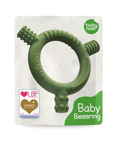 Baby nom bite ring baby cooling - bpa -free bite ring baby cooling dental aid baby gripping -free baby biting toys baby gripping toys baby to baby teeth tea toy baby cotton stuff baby olive green - Buy Online on GoSupps.com
