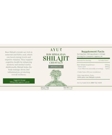 Raw Organic Shilajit Himalayan Crystals | 80% fulvic Acid | 2 Month Supply | 90 Trace Minerals | Trusted Brand Since 1971 - Buy Online on GoSupps.com