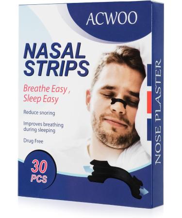 Acwoo Nose Paving Snoring Strips - 30 Anti-Snoring Nose Plasters for Better Sleep & Breathe | Stop Snoring Effectively - Buy Online on GoSupps.com