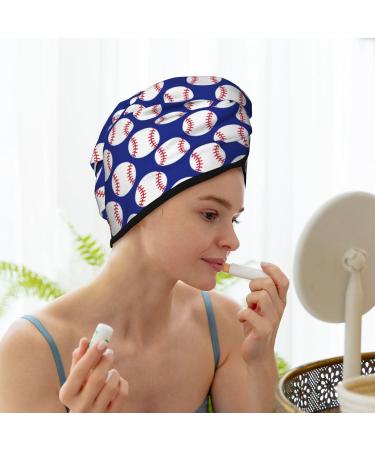 Buy Baseball Pattern Microfiber Hair Towel - Soft Super Absorbent & Quick Dry Hair Wrap for Women - Ideal for Long Curly & Thick Hair - Buy Online on GoSupps.com