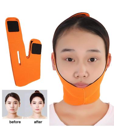 Face Slimming Bandage Belt | FaceLift Tool for Double Chin & Skin Strap (Orange) - International Shipping Available - Buy Online on GoSupps.com