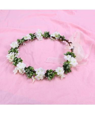 VALICLUD bridal headwear flower girl Green Flower Women Flower Headband artificial garland Handmade Adjustable Flower veil headband hair accessories for girls crown woman white wedding - Buy Online on GoSupps.com