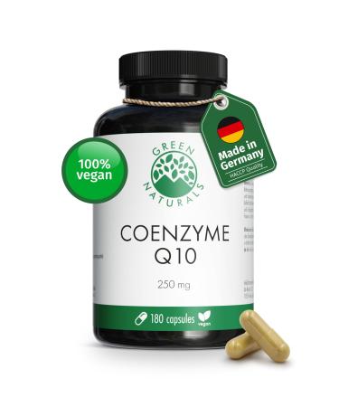 Coenzyme Q10 250 mg - 180 vegan capsules (6 months) | Q10 high-quality naturally fermented | Made in Germany & laboratory tested