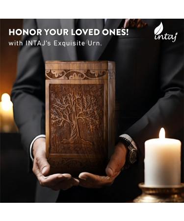 INTAJ Handmade Rosewood Urn for Human Ashes - Tree of Life Wooden Urns Hand-Crafted - Funeral Cremation Urn for Ashes (Adult (250 Cu/in) Rosewood Tree) Adult (250 Cu/In) Rosewood Tree - Buy Online on GoSupps.com