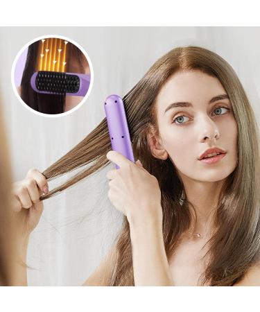 1/2 Cordless Hair Straightening Comb - Portable Ionic Brush with 3 Heat Settings | USB Rechargeable Anti-Scald Straightener for Curly Hair - Buy Online on GoSupps.com
