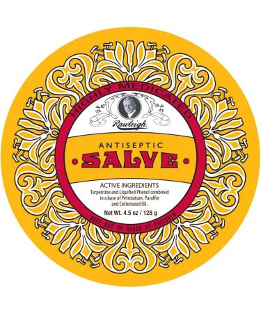 Rawleigh Antiseptic Salve Iconic Yellow Big Tin: 4.5 oz Multi-Purpose Ointment Soothes Cuts Bruises Irritations with Turpentine Phenol Cottonseed Oil & Paraffin Original Formula - Pack of 6 4.5 Ounce (Pack of 6) - Buy Online on GoSupps.com