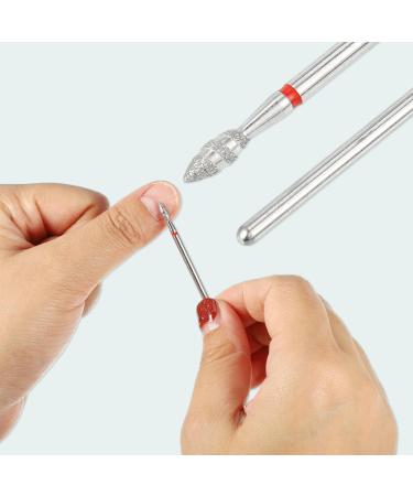 VOCOSTE Short Spiral-F Flame Nail Drill Bits Stainless Steel Silver Tone - Buy Online on GoSupps.com