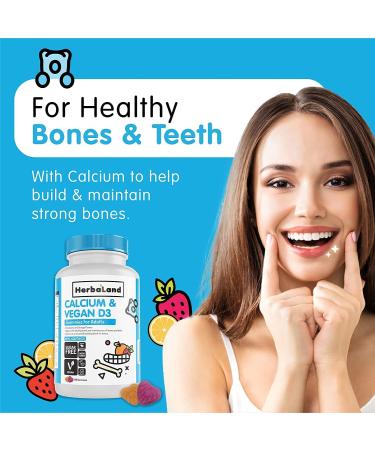 Herbaland Vitamin D3 & Calcium Adult Gummies 60ct - Support Bone Health - Buy Online on GoSupps.com