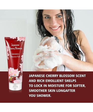 Japanese Cherry Blossom Scented Organic Shower Gel & Body Cream Gift Set - 8 FL OZ - Moisturizing Travel Essentials for Men and Women - Buy Online on GoSupps.com