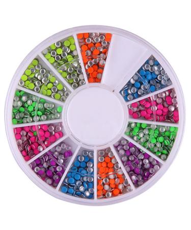 Polytree Fashion 6 Colors 3d Neon Nail Art Decoration Metal Rivet Studs (2mm)