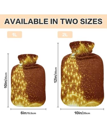 KCL Deci 2L Hot Water Bottle with Cover - Golden Christmas Tree Design | Foot Warmer Pain Relief & Heat Therapy - Buy Online on GoSupps.com