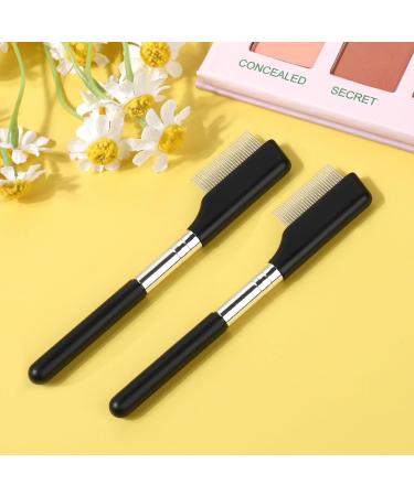 Small Eyelash Comb 2 Pack - Metal Eyelash Brush & Eyebrow Grooming Tool for Perfect Eye Makeup - Buy Online on GoSupps.com