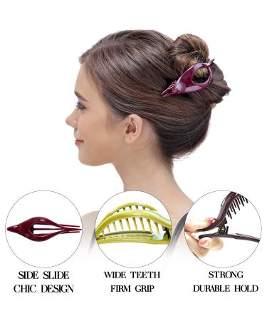 RC Roche 6-Piece Oval Hair Clip Set | Elegant Curvy Side Clips for Women | Large Classic Multifolitis Hair Accessories - Buy Online on GoSupps.com