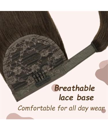 Ponytail Extension Human Hair Ponytail Extension 14-22" Long Straight Wrap Around Ponytail Clip In Hair Extension Brazilian Remy Hair Straight Ponytail Hairpieces Ponytail Hairpiece for Women (Color 22inch 105G #2 - Buy Online on GoSupps.com