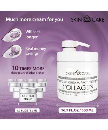 Buy 3-in-1 Collagen Moisturizing Cream for Face Neck & Hands - All Skin Types - 16.9 fl. oz - Daily Hydration & Absorption - Buy Online on GoSupps.com