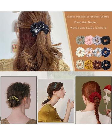 12PCS Velvet Scrunchies Hair Ties Set - Elastic Hair Bands for Women & Girls - Perfect Rubber Bands for All Hair Types - Buy Online on GoSupps.com