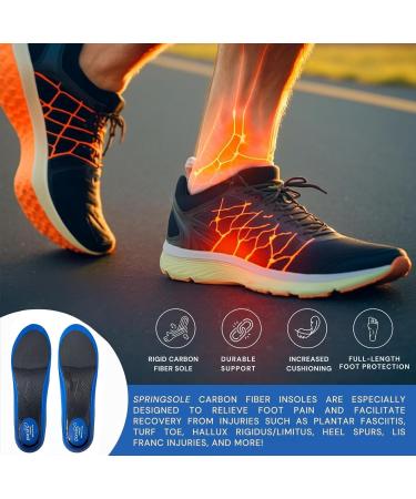 Carbon Fiber Shoe Insoles for Men & Women - Ergonomic Arch Support & Shock Absorbing Cushion for Turf Toe Hallux Rigidus & Plantar Fasciitis - X-Large - Buy Online on GoSupps.com